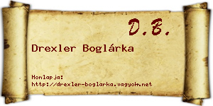 Drexler Boglárka névjegykártya